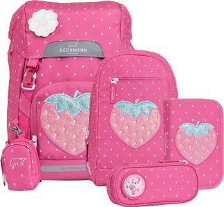 Mokyklinė kuprinė Classic rinkinys Strawberry