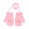Megztos kumštinės pirštinės 12 cm - R-115-Lpink
