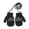 Megztos kumštinės pirštinės 12 cm - R-116-black