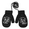 Megztos kumštinės pirštinės 13 cm - R-123-black
