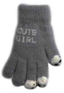 Megztos pūkuotos pirštinės 18 cm