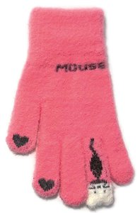 Megztos pūkuotos pirštinės 18 cm