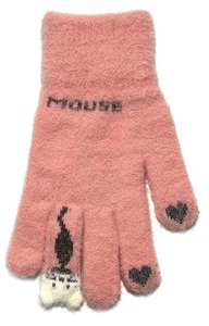 Megztos pūkuotos pirštinės 18 cm