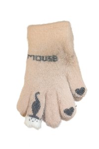 Megztos pūkuotos pirštinės 18 cm