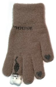 Megztos pūkuotos pirštinės 18 cm