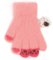Megztos pūkuotos pirštinės 15 cm - R-232-pink